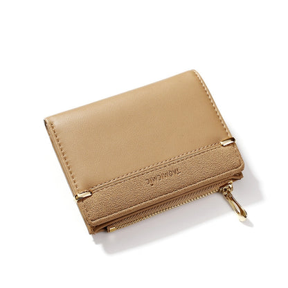 928010 Frosted All-Match Coin Purse Multi-Card Buckle Short Zipper Women Wallet