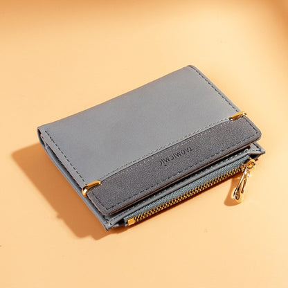 928010 Frosted All-Match Coin Purse Multi-Card Buckle Short Zipper Women Wallet
