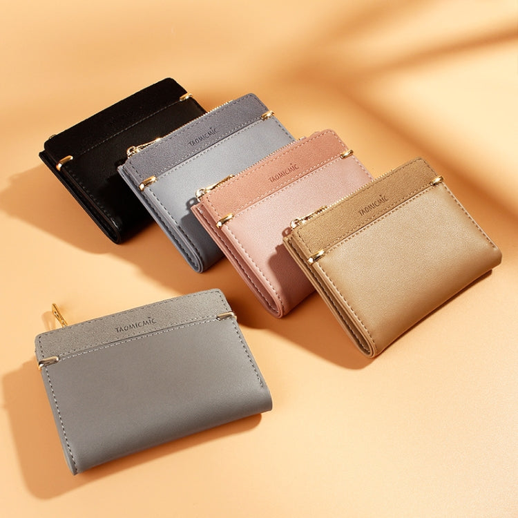 928010 Frosted All-Match Coin Purse Multi-Card Buckle Short Zipper Women Wallet