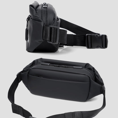 WEIXIER 9563 Men Outdoor Messenger Bag Multifunctional PU Large-Capacity Waist Bag, Black, Gray