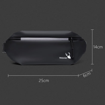 WEIXIER 9563 Men Outdoor Messenger Bag Multifunctional PU Large-Capacity Waist Bag, Black, Gray