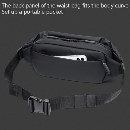 WEIXIER 9563 Men Outdoor Messenger Bag Multifunctional PU Large-Capacity Waist Bag, Black, Gray