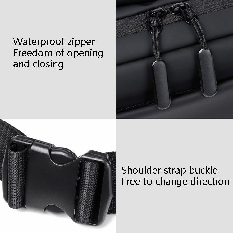WEIXIER 9563 Men Outdoor Messenger Bag Multifunctional PU Large-Capacity Waist Bag, Black, Gray