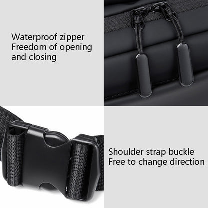 WEIXIER 9563 Men Outdoor Messenger Bag Multifunctional PU Large-Capacity Waist Bag, Black, Gray