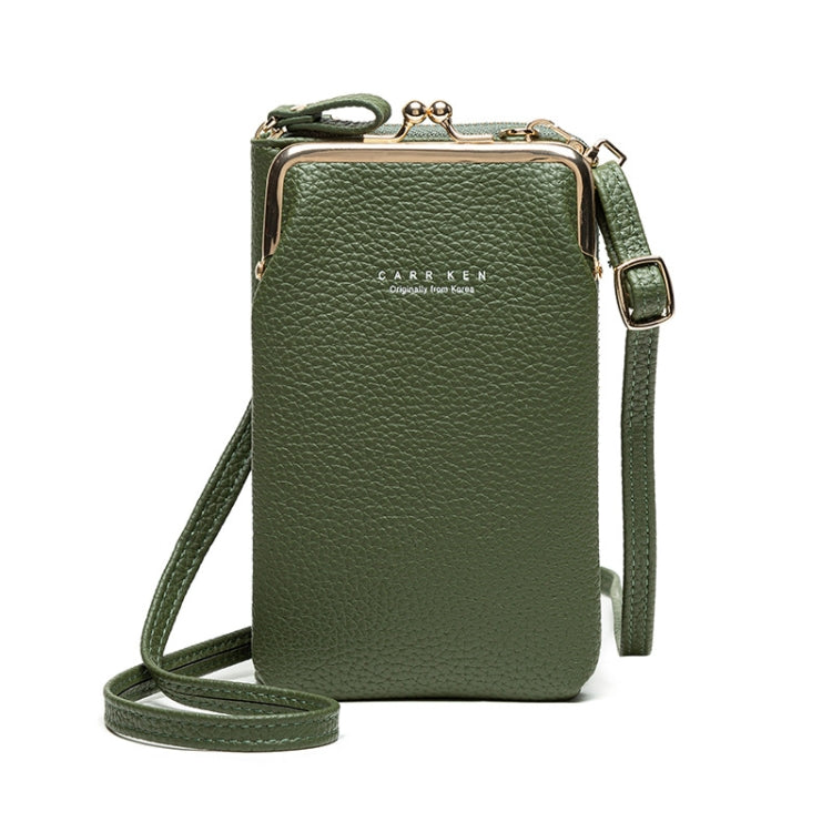 H2107 Ladies Mobile Phone Bag Shoulder Messenger Bag Pebbled Zipper Wallet, Yellow, Red, Green, Black, Pink, Light Blue, Shallow Purple, Gray