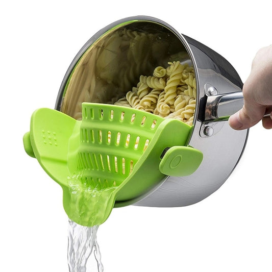Wide Mouth Silicone Drainer Pot Side Drain To Block Fruit Noodle Strainer