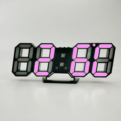 6609 ساعة منبه LED ستيريو ثلاثية الأبعاد لغرفة المعيشة، ساعة حائط ثلاثية الأبعاد، أحمر، أخضر، إطار أسود، ضوء أزرق، إطار أسود، ضوء برتقالي، إطار أسود، ضوء وردي، إطار أسود، ضوء أخضر، إطار أسود، ضوء أحمر