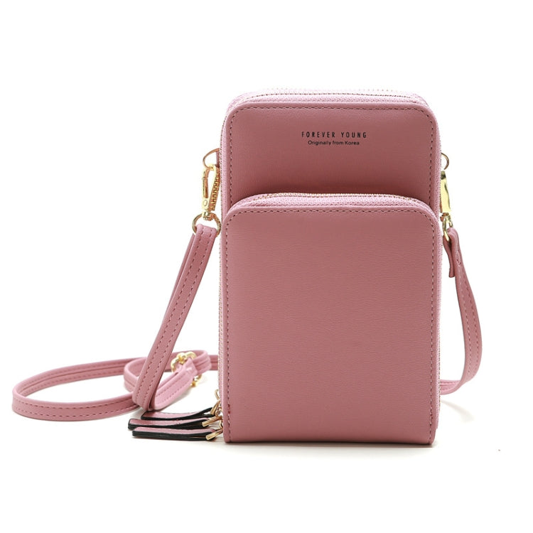 Ladies Mobile Phone Bag PU Vertical Large Capacity Mobile Phone Single-Shoulder Messenger Bag, PU(Black), PU(Pink), PU(Gray), PU(Orange), PU(Red), PU(Claret), PU(Purple), PU(Green), PU(Blue), PU(Dark Blue)