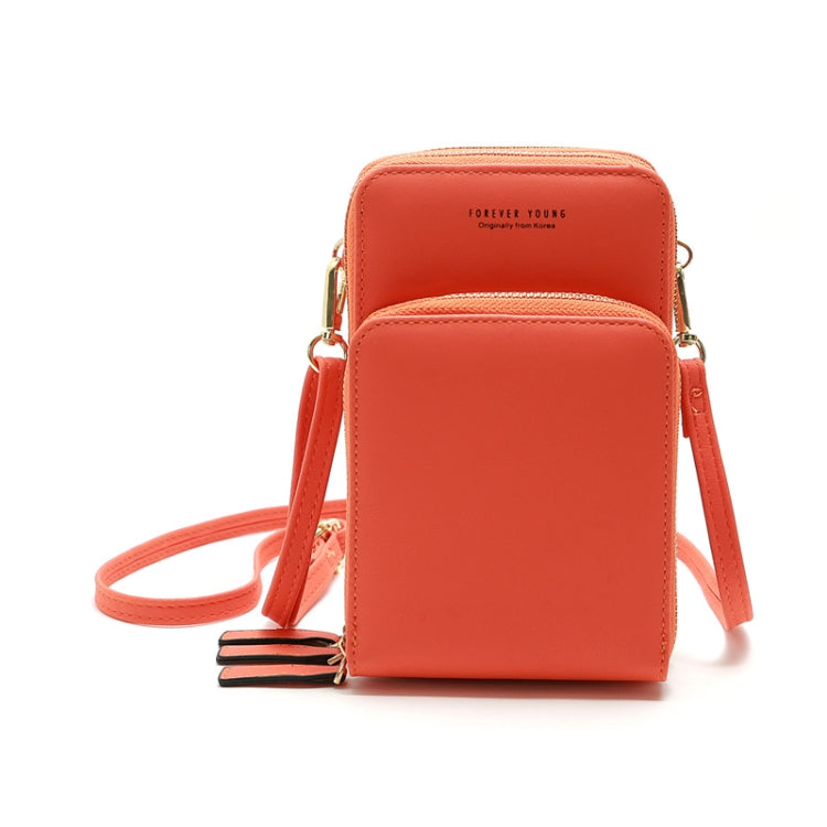 Ladies Mobile Phone Bag PU Vertical Large Capacity Mobile Phone Single-Shoulder Messenger Bag, PU(Black), PU(Pink), PU(Gray), PU(Orange), PU(Red), PU(Claret), PU(Purple), PU(Green), PU(Blue), PU(Dark Blue)