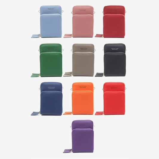 Ladies Mobile Phone Bag PU Vertical Large Capacity Mobile Phone Single-Shoulder Messenger Bag, PU(Black), PU(Pink), PU(Gray), PU(Orange), PU(Red), PU(Claret), PU(Purple), PU(Green), PU(Blue), PU(Dark Blue)