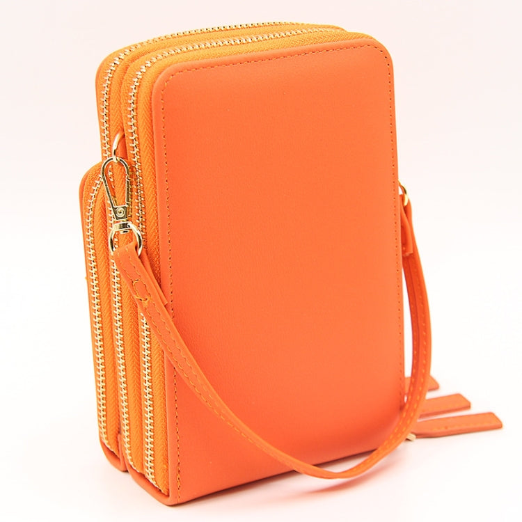 Ladies Mobile Phone Bag PU Vertical Large Capacity Mobile Phone Single-Shoulder Messenger Bag, PU(Black), PU(Pink), PU(Gray), PU(Orange), PU(Red), PU(Claret), PU(Purple), PU(Green), PU(Blue), PU(Dark Blue)