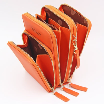 Ladies Mobile Phone Bag PU Vertical Large Capacity Mobile Phone Single-Shoulder Messenger Bag, PU(Black), PU(Pink), PU(Gray), PU(Orange), PU(Red), PU(Claret), PU(Purple), PU(Green), PU(Blue), PU(Dark Blue)