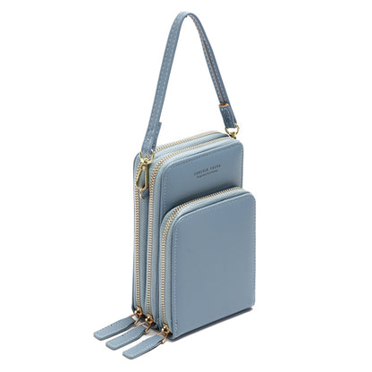 Ladies Mobile Phone Bag PU Vertical Large Capacity Mobile Phone Single-Shoulder Messenger Bag, PU(Black), PU(Pink), PU(Gray), PU(Orange), PU(Red), PU(Claret), PU(Purple), PU(Green), PU(Blue), PU(Dark Blue)