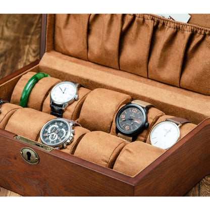 Wooden Watch Box Jewelry Watch Collection Display Storage Box, 2 Big Pillows + 5 Small Pillows, 10 Epitope Wooden