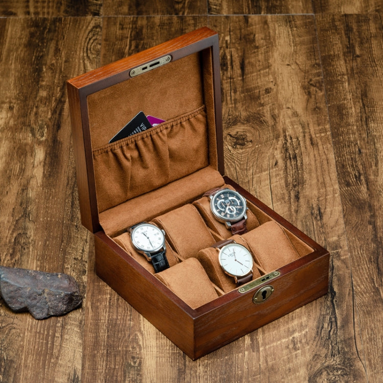 6 Slots Willow Watch Storage Box Jewelry Collection Display Box With Lock, 6 Slots Square, 6 Slots Rectangle