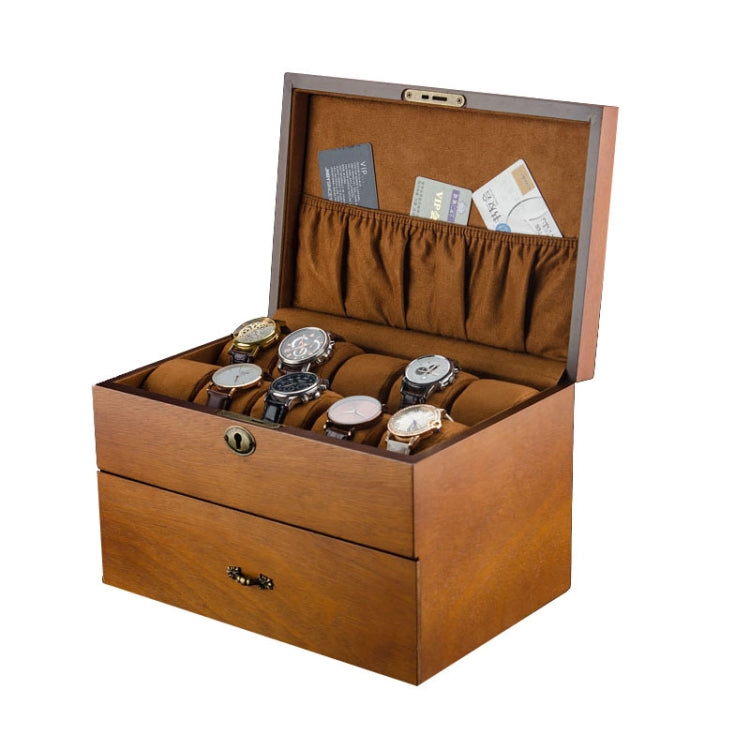 Wooden Double-Layer Watch Storage Box With Lock Jewelry Collection Display Box, 20 Epitope, 20 Epitope With Glass Sunroof