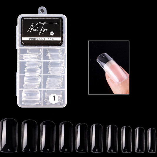 Nail Art Patch Ultra-Thin Seamless Finished Finished Removable Extended Fake Nail Patch, Full Stickers Transparent, Almond Transparent, Scrub Transparent, Half-posted Transparent, Water Drops Transparent, Ballet Transparent