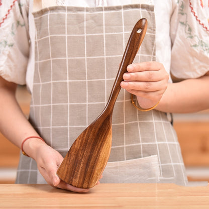 Non-Stick Pot Wood Shovel Teak Cooking Pot Shovel Tableware, Sweet Spoon, Saving Spoon, Bent Spoon, Mixing Spoon, Filter Spoon, Curved Shovel, Thickened Oblique Shovel, Curved Spatula, Small Spoon, Medium Spoon, Long Handle Filter Spoon