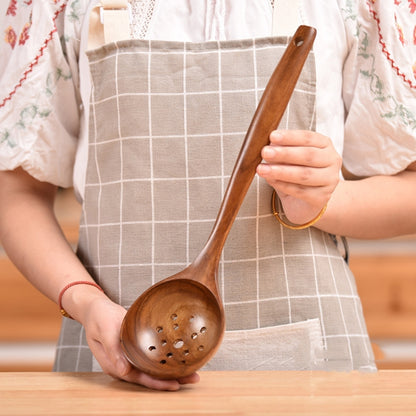 Non-Stick Pot Wood Shovel Teak Cooking Pot Shovel Tableware, Sweet Spoon, Saving Spoon, Bent Spoon, Mixing Spoon, Filter Spoon, Curved Shovel, Thickened Oblique Shovel, Curved Spatula, Small Spoon, Medium Spoon, Long Handle Filter Spoon