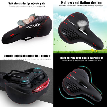 WEST BIKING YP0801083 Bicycle Taillight Thickened Soft And Comfortable Mountain Bike Seat Cushion