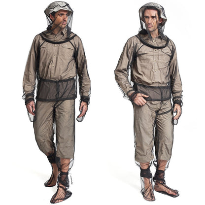 Camping Adventure Anti-Mosquito Suit Summer Fishing Breathable Mesh Clothes, Specification:, Anti-mosquito Clothing, Anti-mosquito Pants, 2 PCS Anti-mosquito Gloves, Mosquito Foot Cover, 2 PCS Mosquito Foot Cover, Four-piece