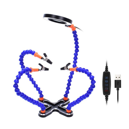 Aluminum Alloy 4-Claw Aircraft Model Universal Arm With Light & Welding Station, N-CSBKM-BK9 Black, N-CSBKM-BL9 Blue