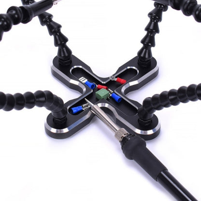 Aluminum Alloy 4-Claw Aircraft Model Universal Arm With Light & Welding Station, N-CSBKM-BK9 Black, N-CSBKM-BL9 Blue
