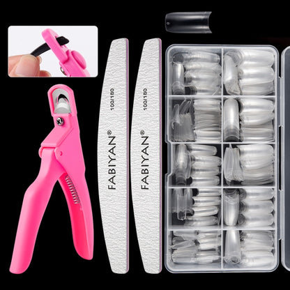 FABIYAN Nail Brush Nail Piece Set Nail Art Polishing Supplies Set, Natural Semi-sticked Small Set, Transparent Semi-sticked Small Set, Natural Full-sticked Small Set, Transparent Full-sticked Small Set, Natural Small Set, Transparent Small Set���������...