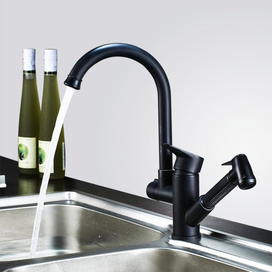 Kitchen Pull-Out Double Faucet Water Table Hot And Cold Water Faucet, Wheel Bending Pull, Round Spray Pull, Cube Spray Pull