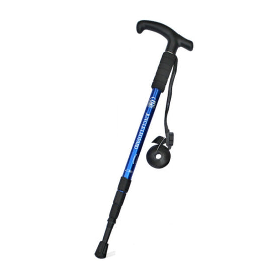 JUNGLELEOPARD Four-Section Curved Handle Aluminum Alloy Trekking Pole