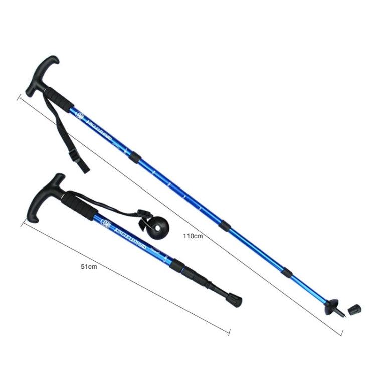 JUNGLELEOPARD Four-Section Curved Handle Aluminum Alloy Trekking Pole