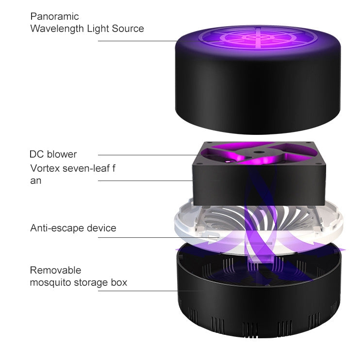 Home Bedroom Light Wave Physical Mosquito Trap Mosquito Lamp, Black