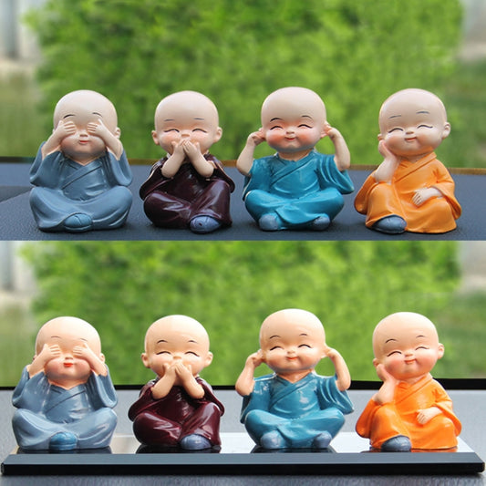 In Car Cute Four Little Monks Ornaments Car Interior Decorations Specification：, Not Swing