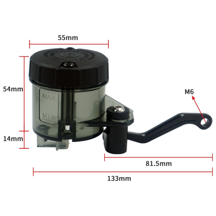 Motorcycle Modified Fittings Front Brake Oil Liquid Oil Cup Direct Pump Large Capacity Universal Oil Pot, (Black), (Transparent)