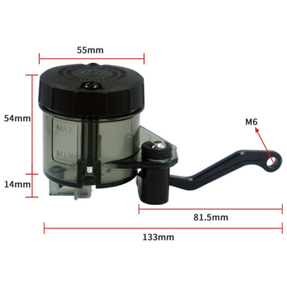 Motorcycle Modified Fittings Front Brake Oil Liquid Oil Cup Direct Pump Large Capacity Universal Oil Pot, (Black), (Transparent)