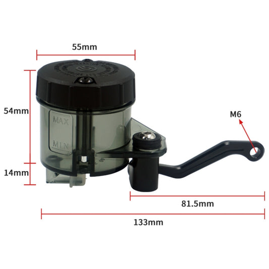 Motorcycle Modified Fittings Front Brake Oil Liquid Oil Cup Direct Pump Large Capacity Universal Oil Pot, (Black), (Transparent)