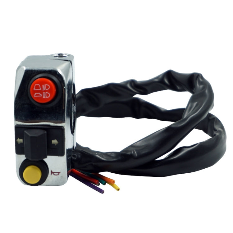 Motorcycle Modification Aluminum Alloy Handle Switch High Low Beam Light Turn Signal Horn Control Switch, Black, Silver