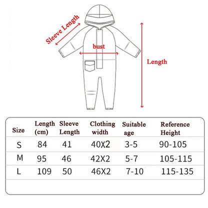 Children One-Piece Raincoat Boys And Girls Lightweight Hooded Poncho, S, L, M