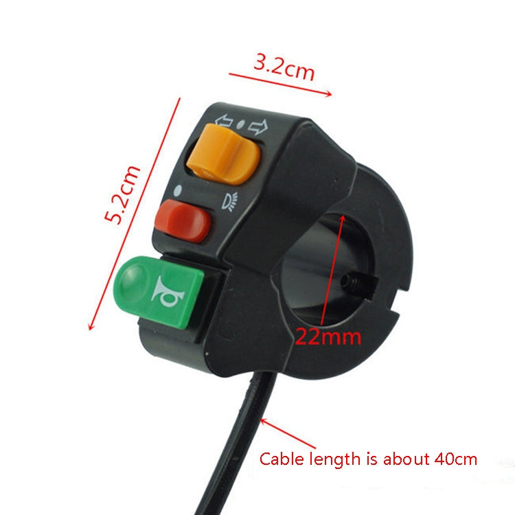 3 PCS Motorcycle Modification Switch Speaker Turn Signal Headlight Switch, Headlight Switch