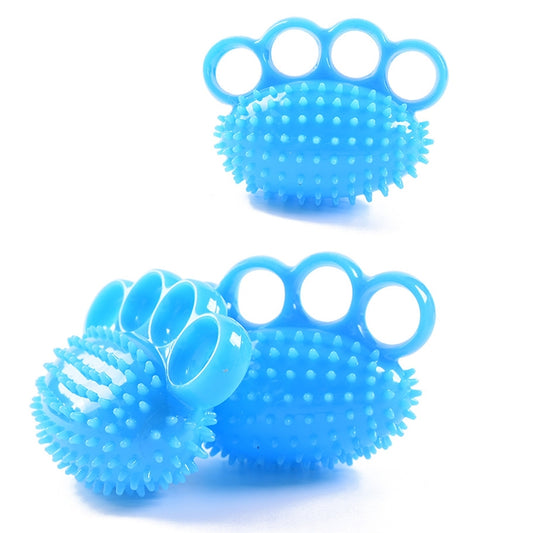 TPR Grip Ball Rehabilitation Hemiplegia Stroke Massage Finger Ball, Specification: Four Fingers, Four Fingers, Two Finger, 6cm (Yellow), 6.5cm 20 Pounds (Light Blue), 6cm With Rope (Light Blue), 5.5cm With Rope (Gray)