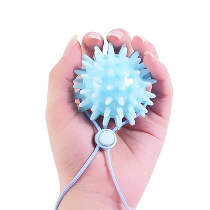 TPR Grip Ball Rehabilitation Hemiplegia Stroke Massage Finger Ball, Specification: Four Fingers, Four Fingers, Two Finger, 6cm (Yellow), 6.5cm 20 Pounds (Light Blue), 6cm With Rope (Light Blue), 5.5cm With Rope (Gray)