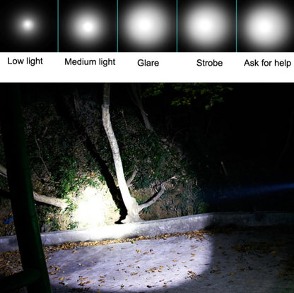 Outdoor LED T6 Strong Light Rechargeable Flashlight Car Safety Hammer Multi-Function Aelf-Defense Flashlight