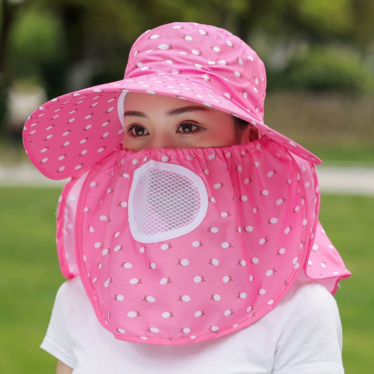 2 PCS Cherry Printing Isolation Cap Sunscreen Face-Covering Outdoor Travel Hat Cap, Half Cherry (Purple), Full Cherry (Blue), Full Cherry (Purple), Full Cherry (Apricot Pink), Full Cherry (Lotus Pink), Full Cherry (Rose Red), Full Cherry (Orange Pink)�...