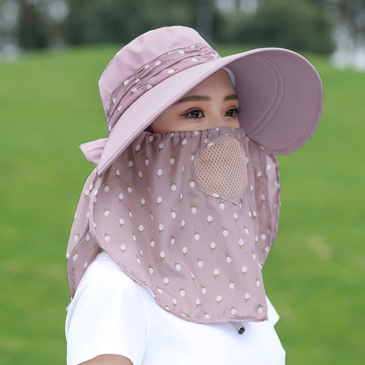2 PCS Cherry Printing Isolation Cap Sunscreen Face-Covering Outdoor Travel Hat Cap, Half Cherry (Purple), Full Cherry (Blue), Full Cherry (Purple), Full Cherry (Apricot Pink), Full Cherry (Lotus Pink), Full Cherry (Rose Red), Full Cherry (Orange Pink)�...