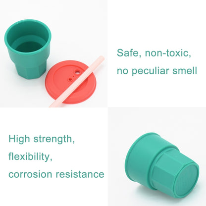 Children Silicone Straw Cups Drop And High Temperature Resistant Water Cups, Red Cup + Green Cover(300ml), Red Cup + Green Cover(400ml), Yellow Cup + Red Cover(300ml), Yellow Cup + Red Cover(400ml), Green Cup + Yellow Cover(300ml)����������������������...