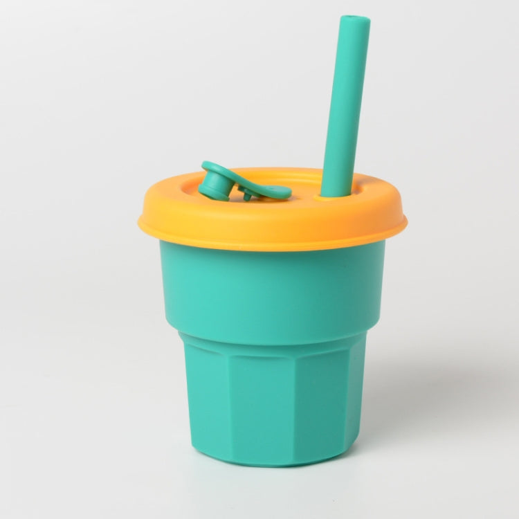 Children Silicone Straw Cups Drop And High Temperature Resistant Water Cups, Red Cup + Green Cover(300ml), Red Cup + Green Cover(400ml), Yellow Cup + Red Cover(300ml), Yellow Cup + Red Cover(400ml), Green Cup + Yellow Cover(300ml)����������������������...