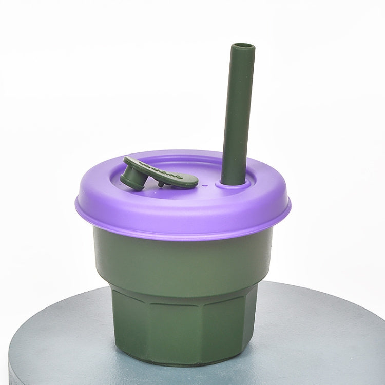 Children Silicone Straw Cups Drop And High Temperature Resistant Water Cups, Red Cup + Green Cover(300ml), Red Cup + Green Cover(400ml), Yellow Cup + Red Cover(300ml), Yellow Cup + Red Cover(400ml), Green Cup + Yellow Cover(300ml)����������������������...