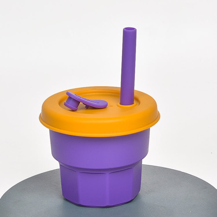 Children Silicone Straw Cups Drop And High Temperature Resistant Water Cups, Red Cup + Green Cover(300ml), Red Cup + Green Cover(400ml), Yellow Cup + Red Cover(300ml), Yellow Cup + Red Cover(400ml), Green Cup + Yellow Cover(300ml)����������������������...