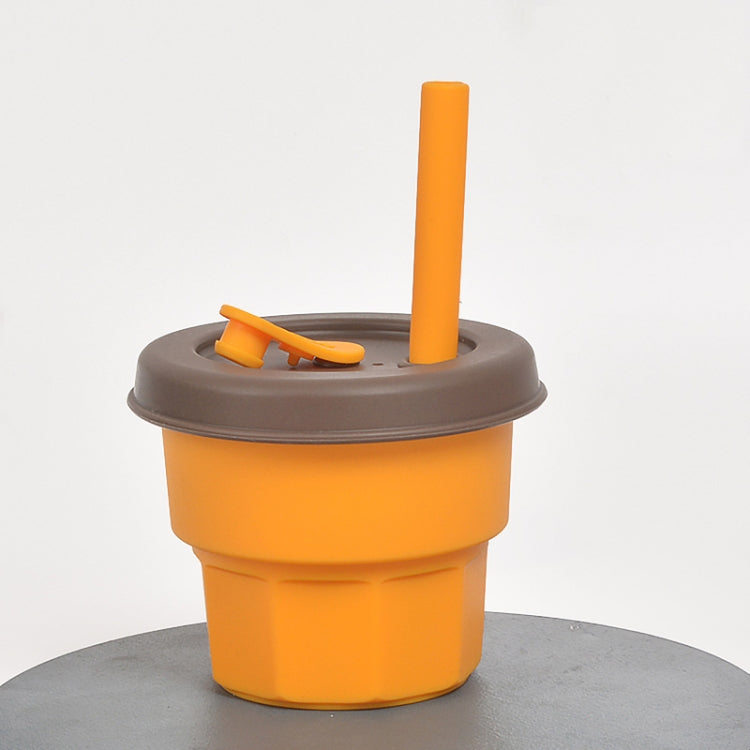 Children Silicone Straw Cups Drop And High Temperature Resistant Water Cups, Red Cup + Green Cover(300ml), Red Cup + Green Cover(400ml), Yellow Cup + Red Cover(300ml), Yellow Cup + Red Cover(400ml), Green Cup + Yellow Cover(300ml)����������������������...