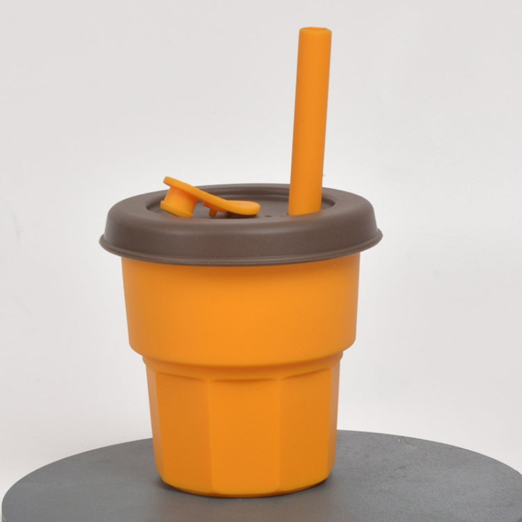 Children Silicone Straw Cups Drop And High Temperature Resistant Water Cups, Red Cup + Green Cover(300ml), Red Cup + Green Cover(400ml), Yellow Cup + Red Cover(300ml), Yellow Cup + Red Cover(400ml), Green Cup + Yellow Cover(300ml)����������������������...